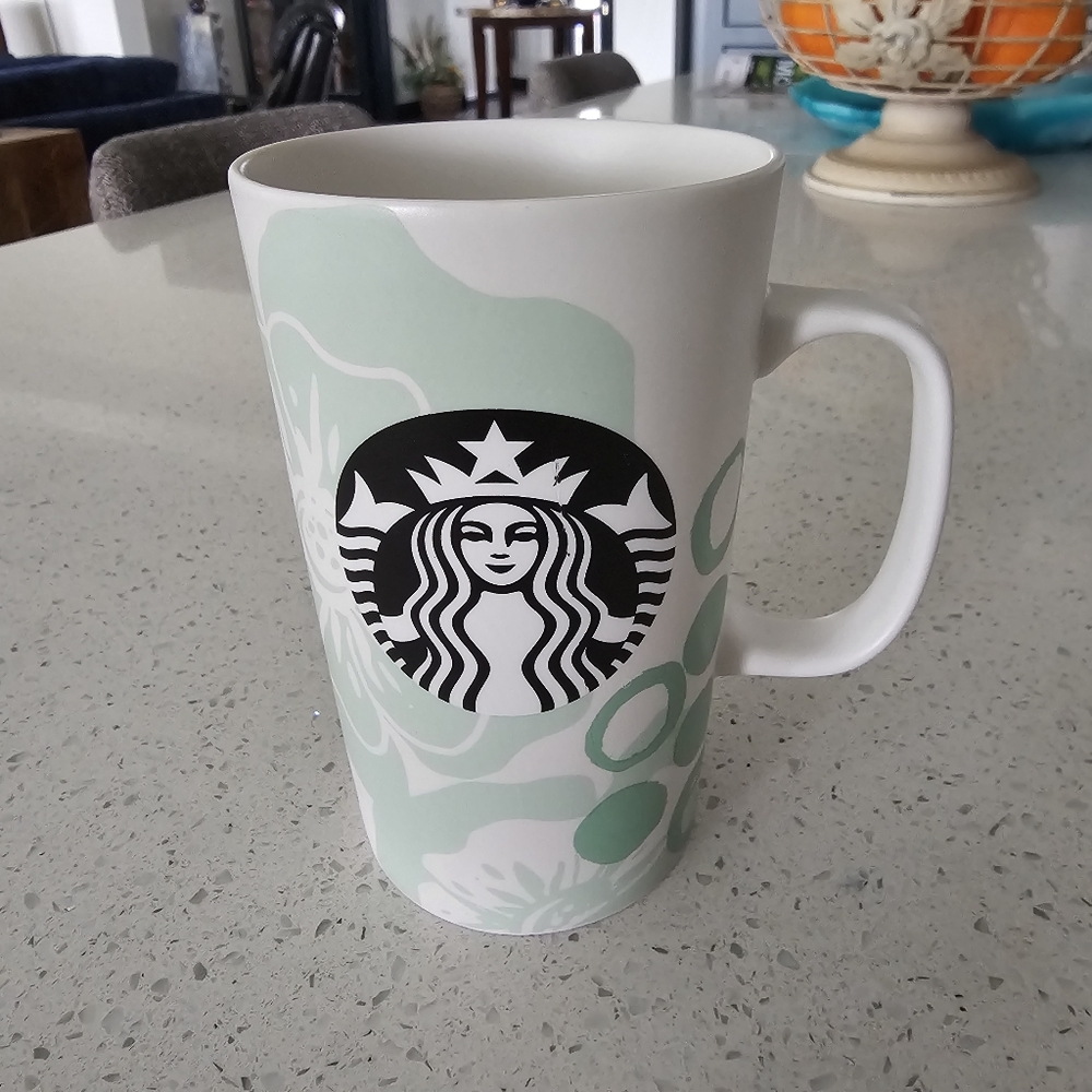 Starbucks Mint Hibiscus Mug 16oz Mermaid Logo EXCELLENT USED CONDITION 👌